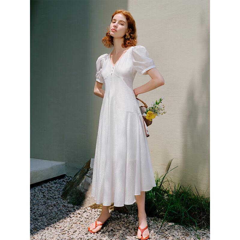 

PEACEBIRD Women s French Elegant Waist-Cinching Midi Dress M