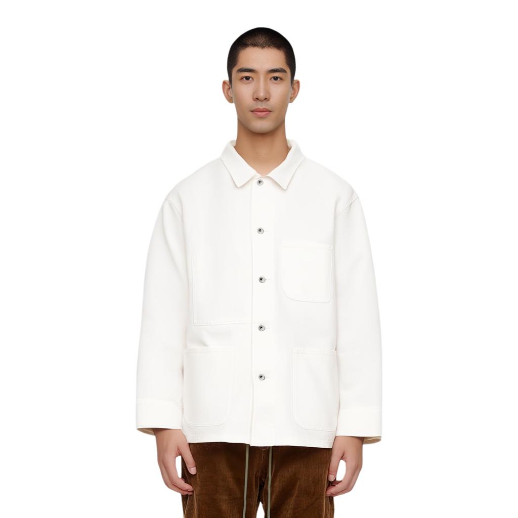 Uniqlo Ensfarvet Enkeltknappet Langærmet Løs Denimjakke Unisex jakker 481720-01