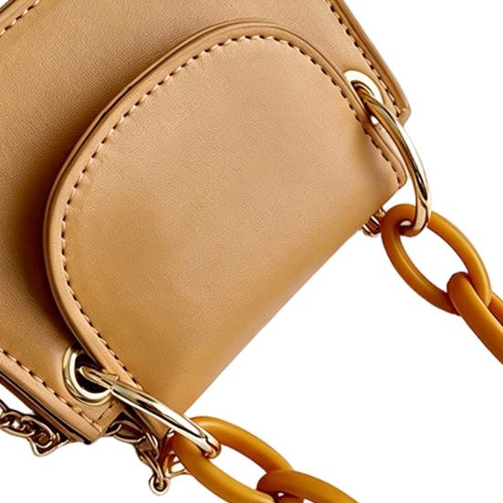 Women Crossbody Bag Small Handbag with Removable Metal Chain Shoulder Strap Crossbody Purse for Phone Lipstick Cards