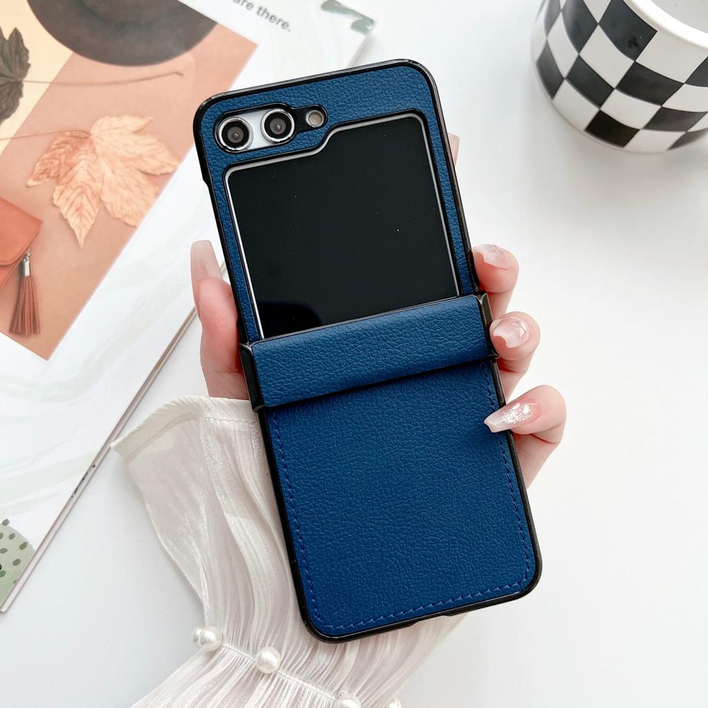 Suitable for Samsung Zflip5 Mobile Phone Case Lambskin Folding Screen ZFlip4 Electroplating Matte ZFold4 ZFold5