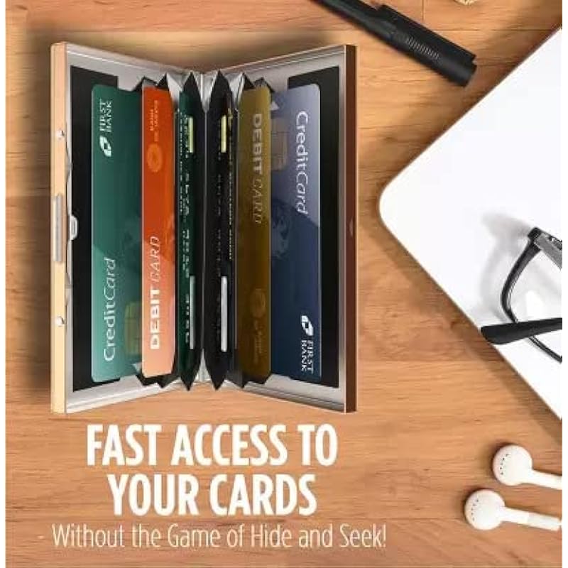 

Stealodeal Golden Metal Water-Resistant Stainless Steel Debit/Credit Business ATM 6 (Unisex) Card Holder (Set of 1, Gold