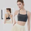 Women's Color-Block Yoga Bra: Two-Shoulder Strap, Fixed Pads, Bare-Back Design, Quick-Dry, Moisture-Wicking.