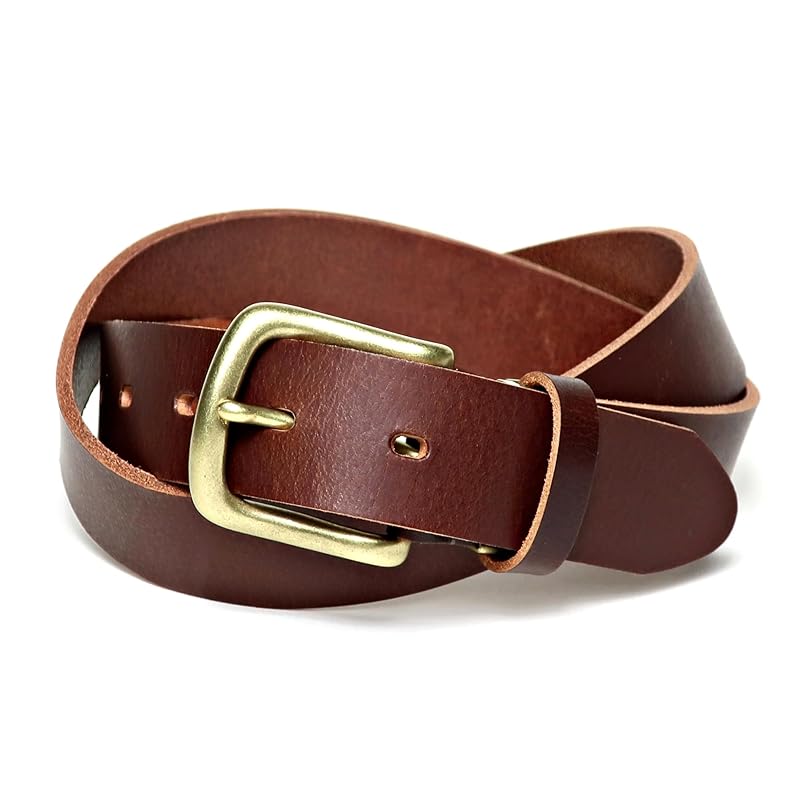 

[KIETH] one piece of leather thick belt wild leather dark brown 35mm width made in Japan free size LI1003-39DARKBROWN