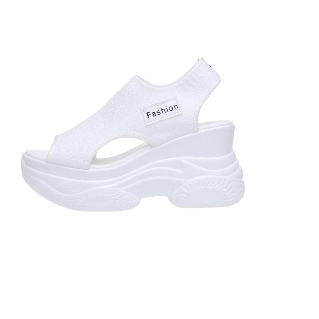 2026 Summer Knit Peep-Toe High Heel Wedge Sandals for Women - Fairy Style Platform Sole