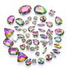 Mixed 50 Rhinestones Single Claw Glass Hand Sewing Drill Claw Drill DIY Wedding Decoration Clothing Crystal Buckle Rhinestone Sew on Beads