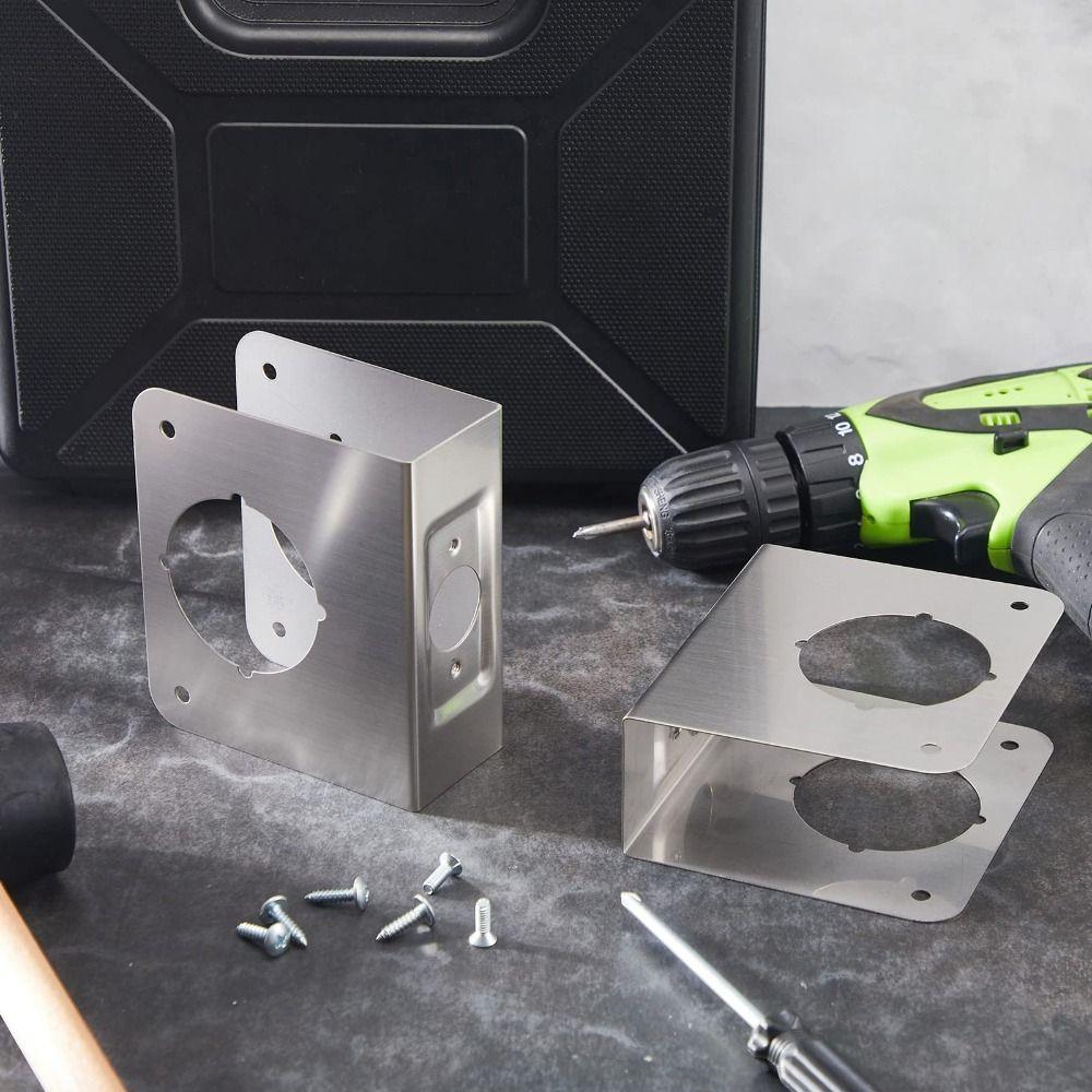 Placca di Rinforzo Serratura Porta Foro Singolo Argento Rinforzo Universale Porta Rinforzo Porta di Casa