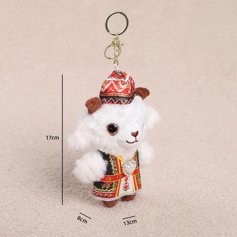 Pp Cotton Little Sheep Plush Keychain Soft Comfortable Cartoon Animal Stuffed Doll Collection Keyring
