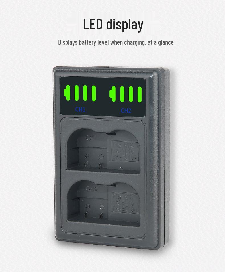 EN-EL15 Charger for Nikon D800, D780, D810, D7200, D7000, D7100, D610.