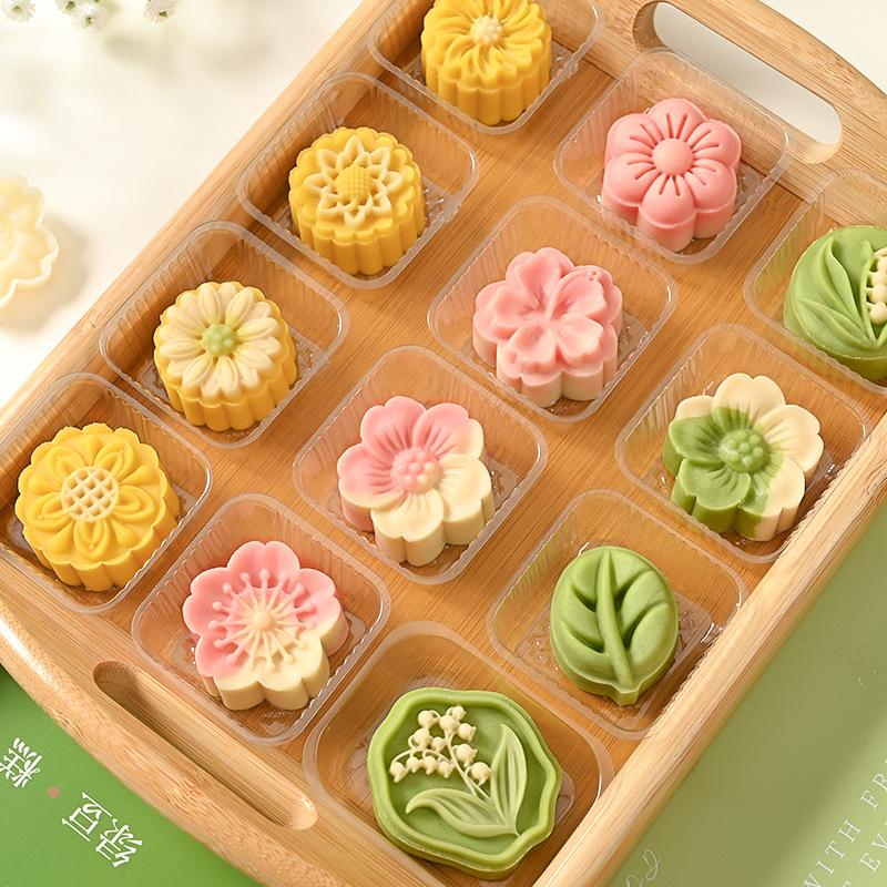 30g 50g Mung Bean Cake Mold Household Three-dimensional Pressed Embossed Snow Skin Mooncake Pastry Baking Abrasive Tool