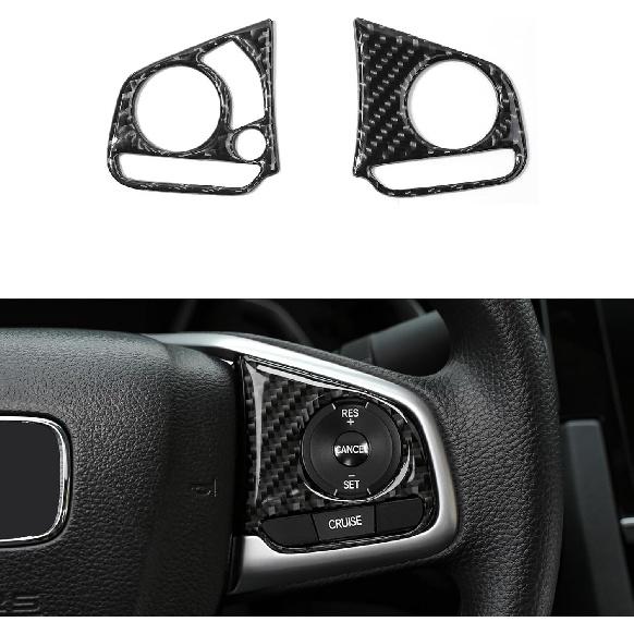 Thenice for 10th Gen Civic Real Carbon Fiber Interior Decoration Trims Sticker Compatible with Honda Civic    2018 2017 2016