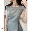 French-Inspired Slimming Chiffon Dress - Waist-Cinching Hepburn Style for Summer 2026