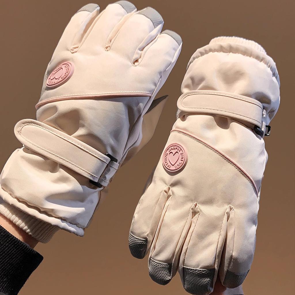 Ski Gloves Men's and Women's 2026 New Autumn and Winter Velvet Thickened Warm and Cold Touch Screen Electric Vehicle Riding Gloves