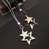 Fashion Trend Light Luxury Niche Sense Collarbone Chain Temperament Simple Cold Wind Five-pointed Star Hollow Necklace