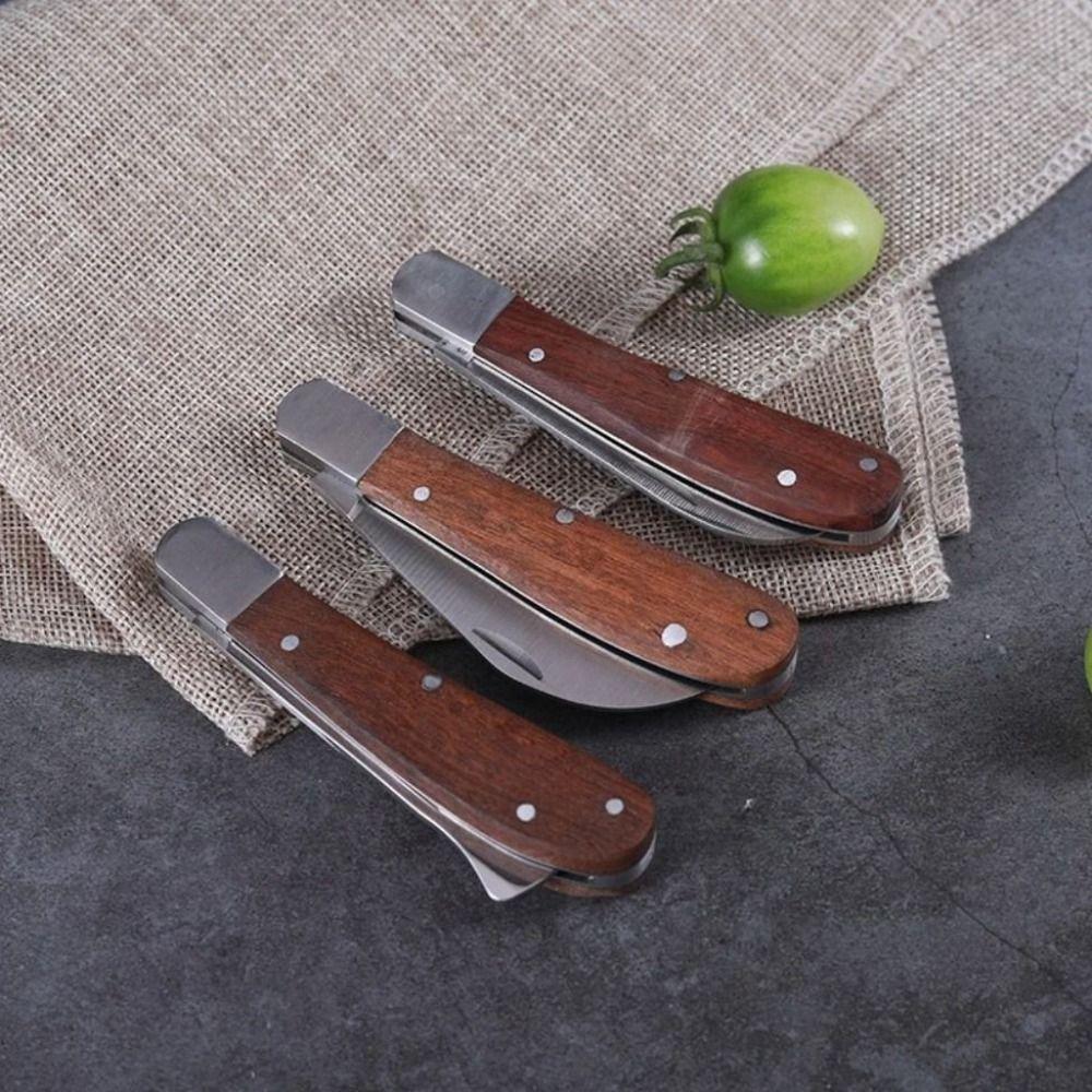 Ostrý zahradnický prořezávací nůž z nerezové oceli, jeden otevřený nůž, skládací roubovací nůž, zahradní nůž