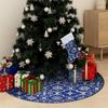 VidaXL Luxury Christmas Tree Skirt with Stocking Blue 122 Cm Fabric