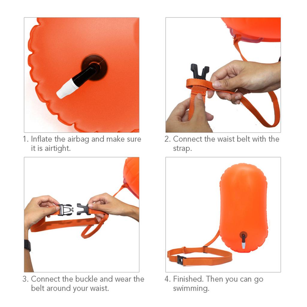 Inflatable Swimming Bag Airbag Waterproof PVC Swimming Snorkeling Life Buoy Float Bag