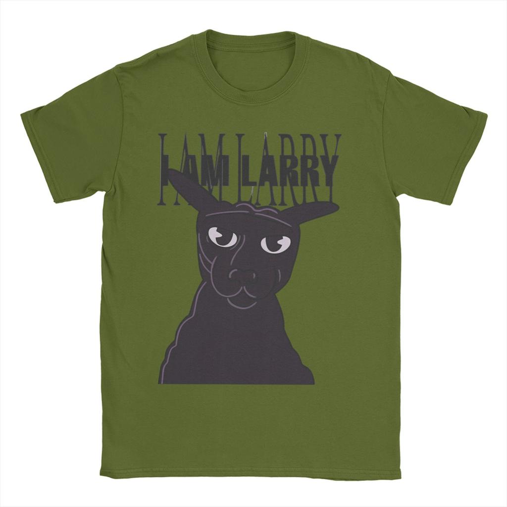 Men TShirts Evil Larry Cat Vintage Pure Cotton Tee Shirt Short Sleeve Dank Brainrot Meme T Shirt Round Collar Plus Size