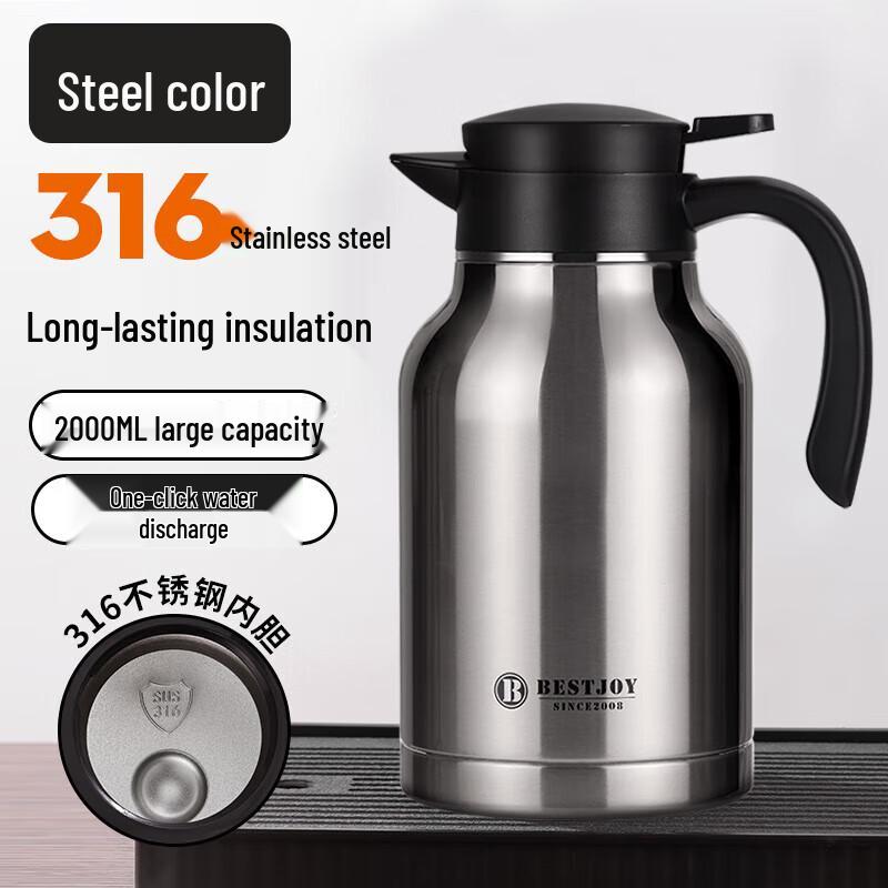 FUGUANG BESTJOY 2L 316 Stainless Steel Press-Type Thermos Flask