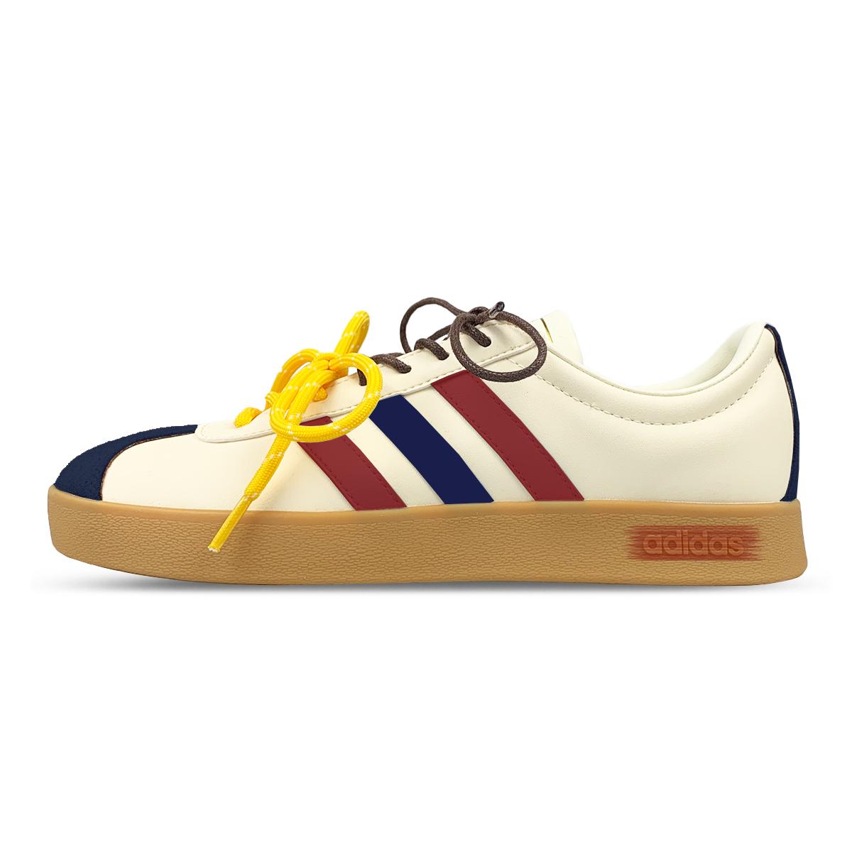 

Adidas VL COURT 2.0 Abrasion Resistant Low top Skateboard Shoes Unisex Beige Red Blue ID6016(Team1311-) 46