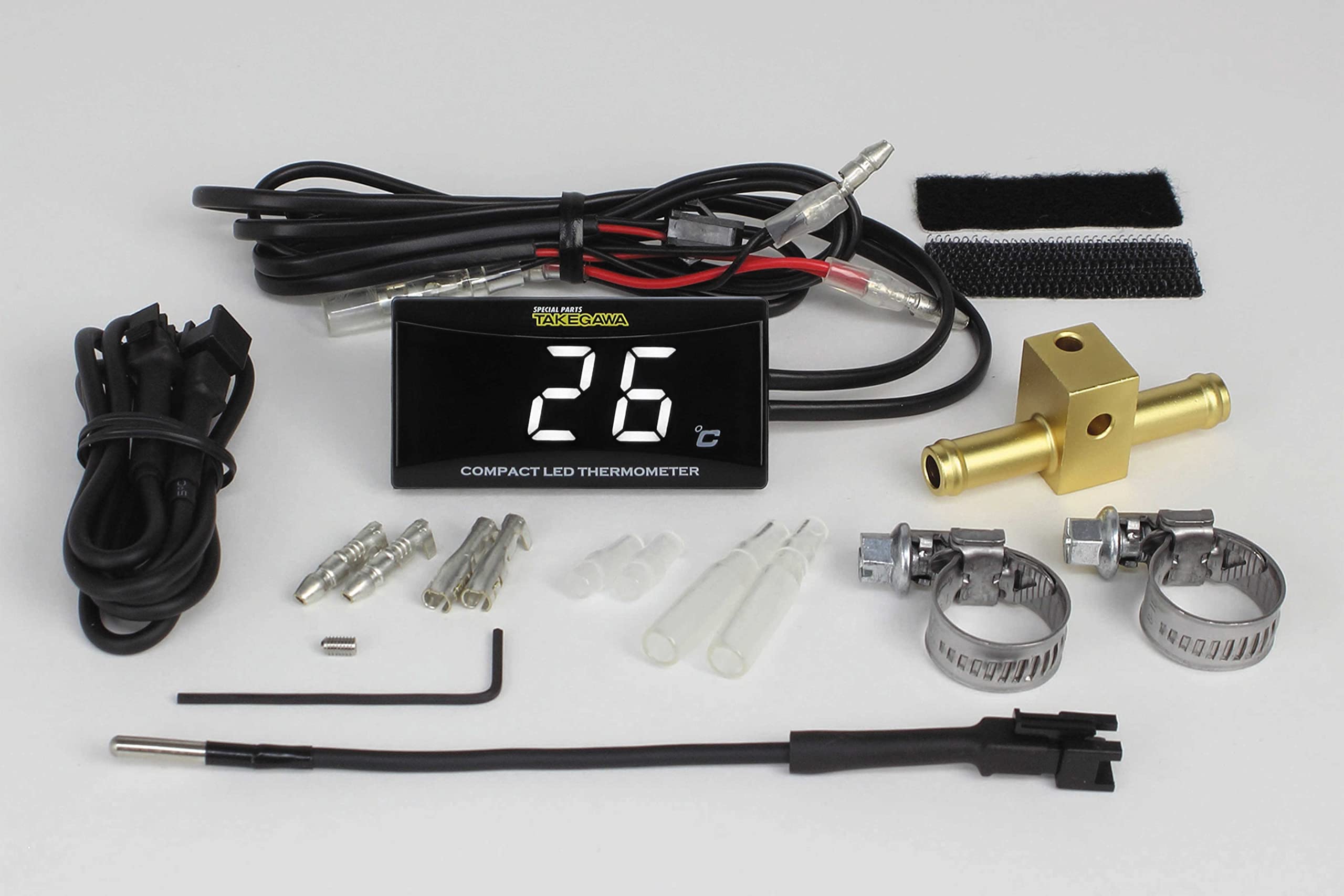 Special Parts Takegawa Compact LED Thermometer Oil Temperature Gauge Adapter Set 8 05-07-0008