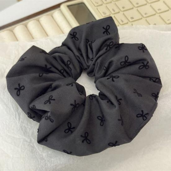 2Pcs Hair Tie High Elasticity Embroidered Bow Pattern Hair Rope Strong Ponytail Holder Buns Ponytails Hair Accessories