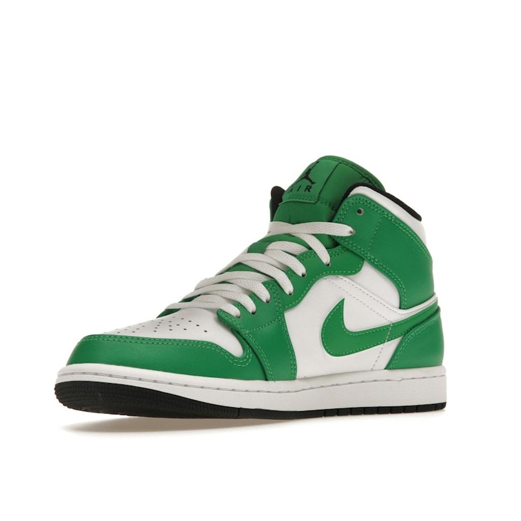 Air Jordan 1 Mid Lucky Green Men Sneakers Black White DQ8426-301