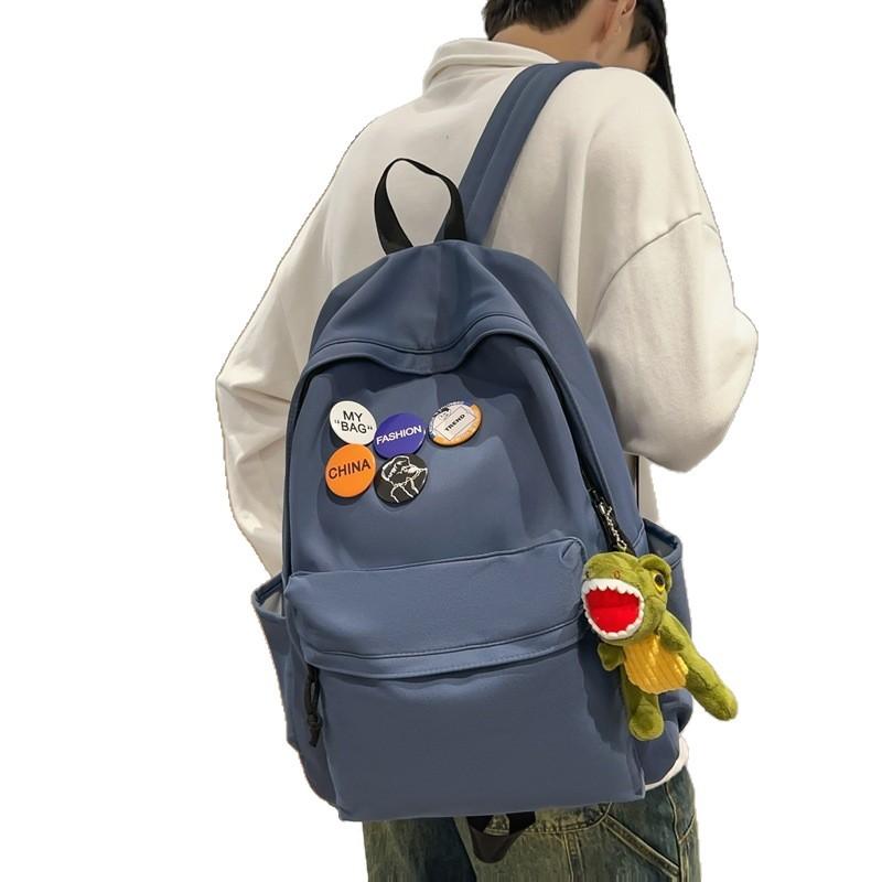 Schoolbag1011 Backpack Men's Simple Large Capacity Travel Backpack Leisure Japanese Junior High School High School Student School Bag
