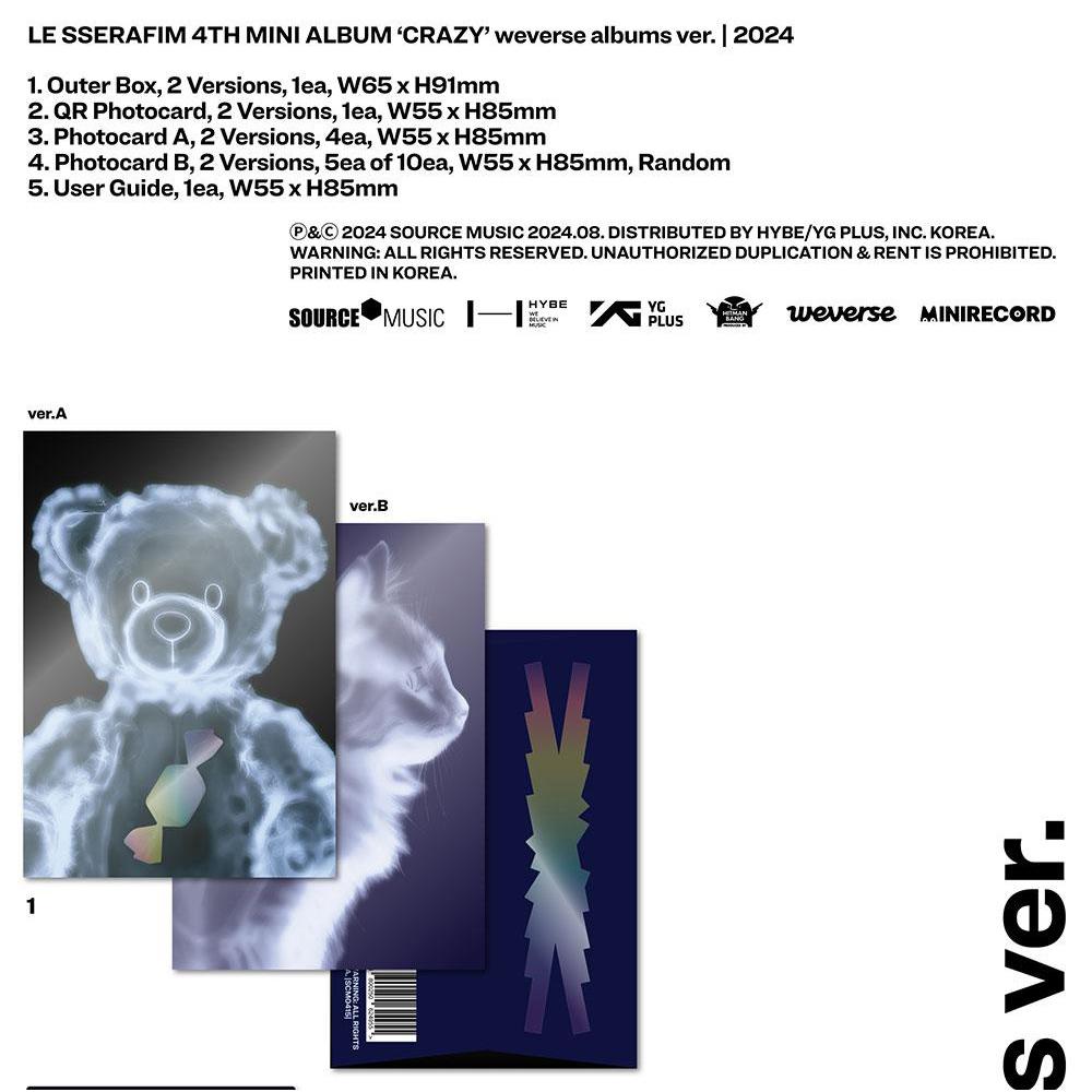 LE SSERAFIM 4. Mini-Album „CRAZY“ (Weverse-Alben ver.)