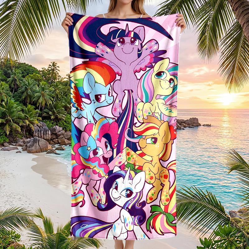 Little Pony Fashion Beach Towel: Ideal for Summer Adventures Soft, Absorbent and Quick Drying Suitable for Swimming and Bathing