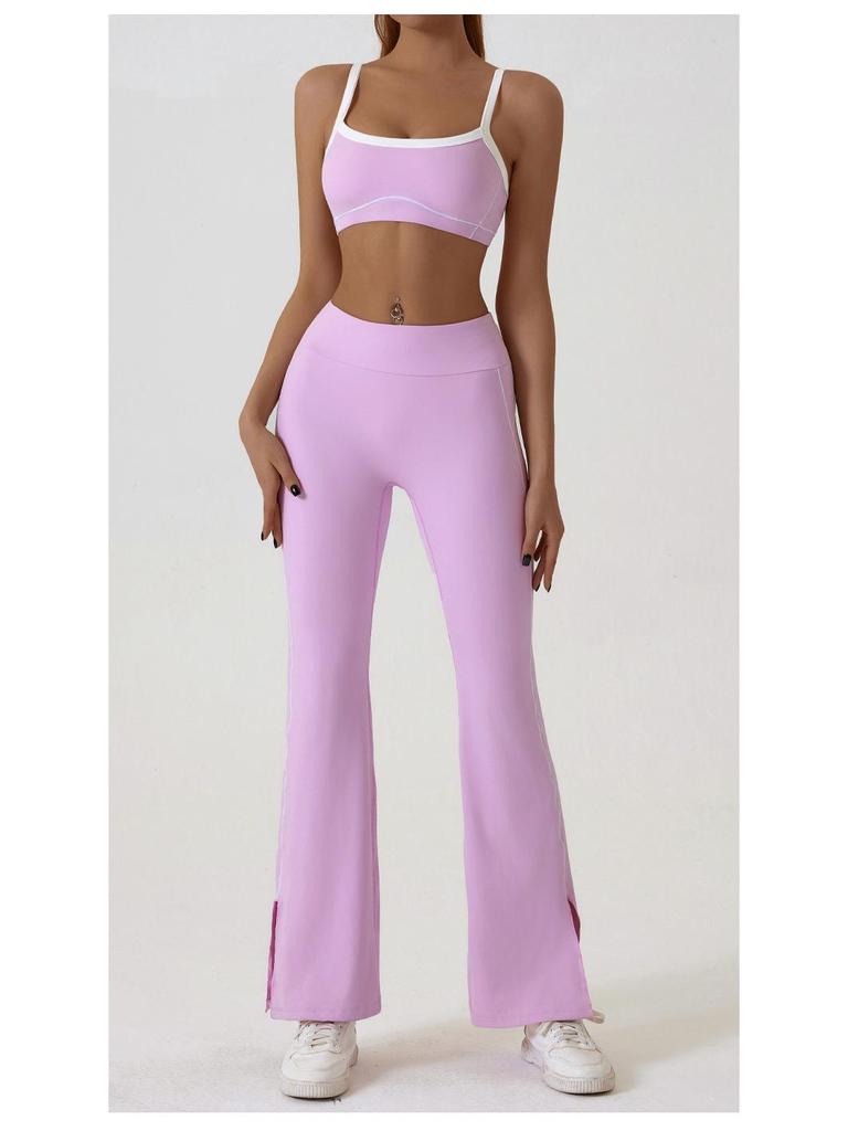 Women's Slim Fit Color Block Yoga Suit - Naked Feeling Outdoor Sportswear Set