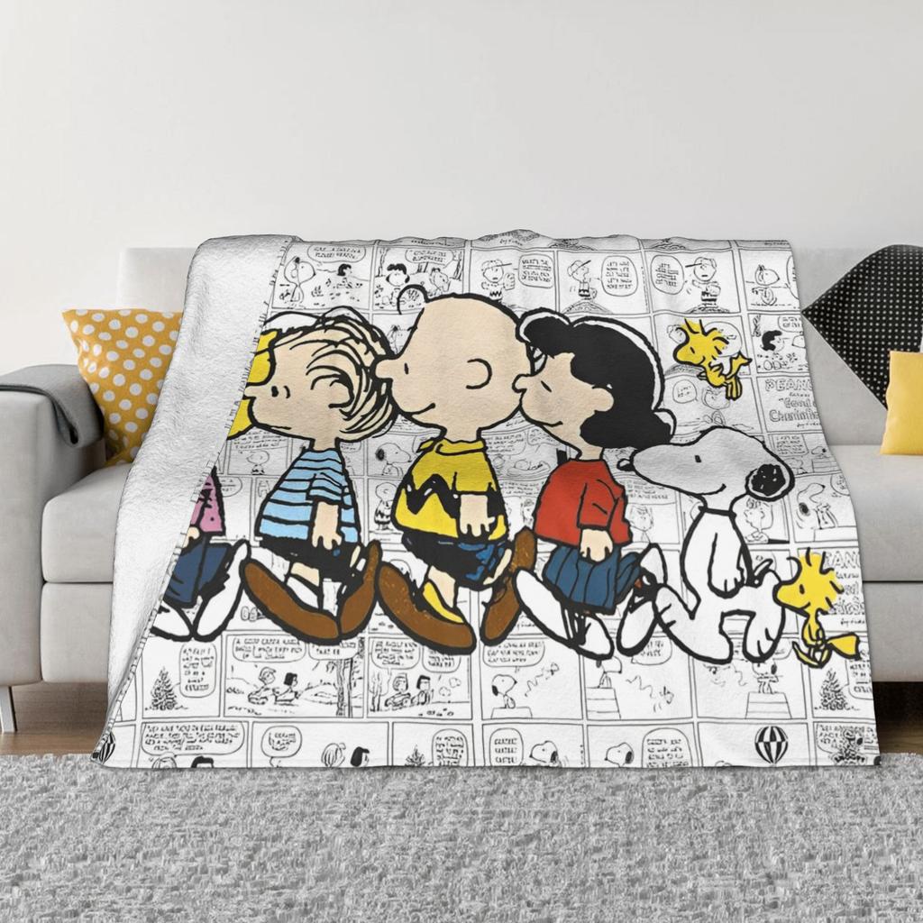 Coperta con Accessori di Snoopy Calda Accogliente Morbida Plaid per Divano 50x60 Pollici Copriletto Multimisura