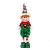Stretchable Elf Boy Doll Christmas Decoration - Red & Green Sitting or Standing Display