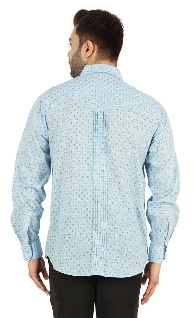 Bestman Printed Shirt For Mens Full Sleeves With Cuff Slub Cotton Shirt Office