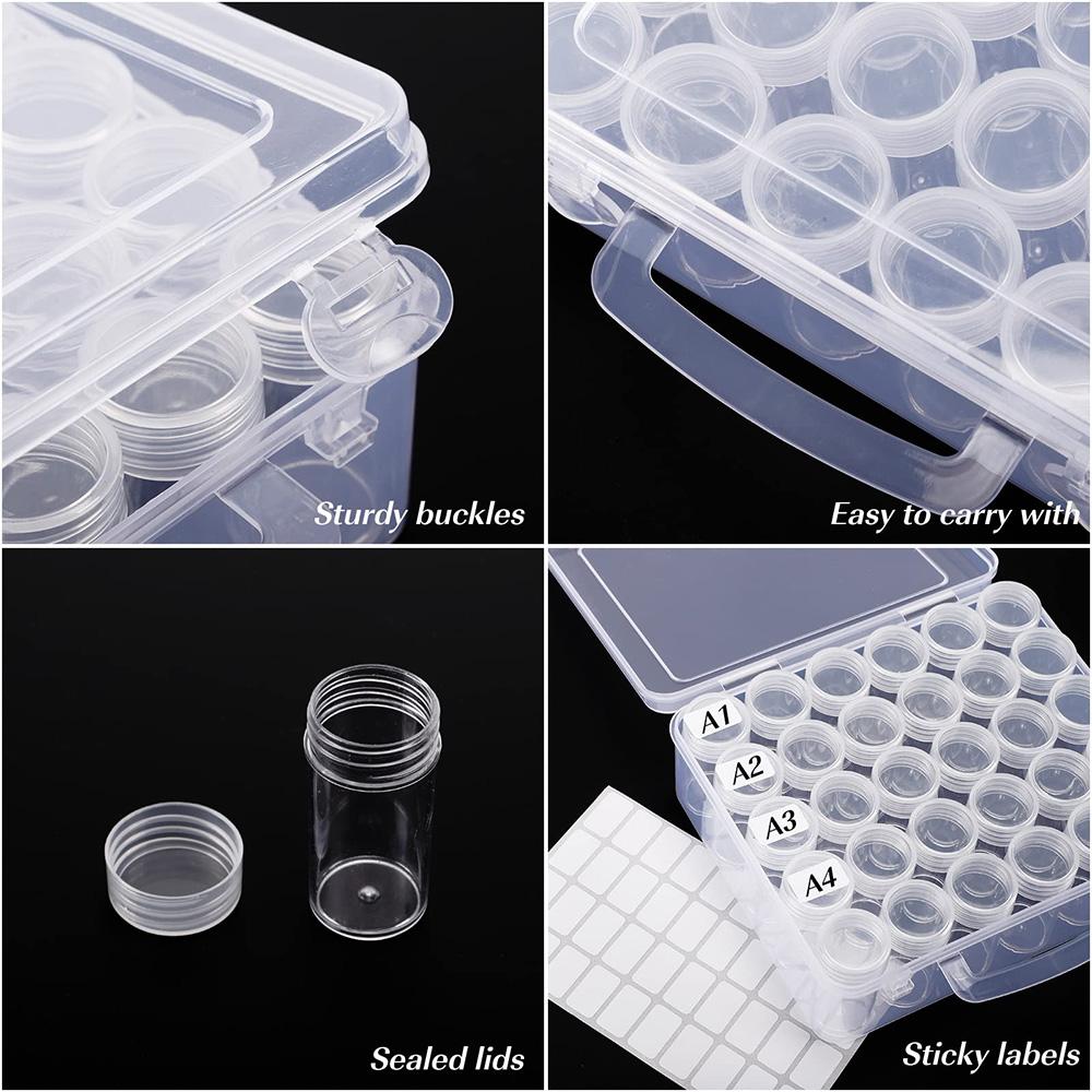 1pc 30 Slots Transparent Plastic Storage Box, DIY Diamond Painting Beads Charms Jewelry Nail Accessories Organizer Box