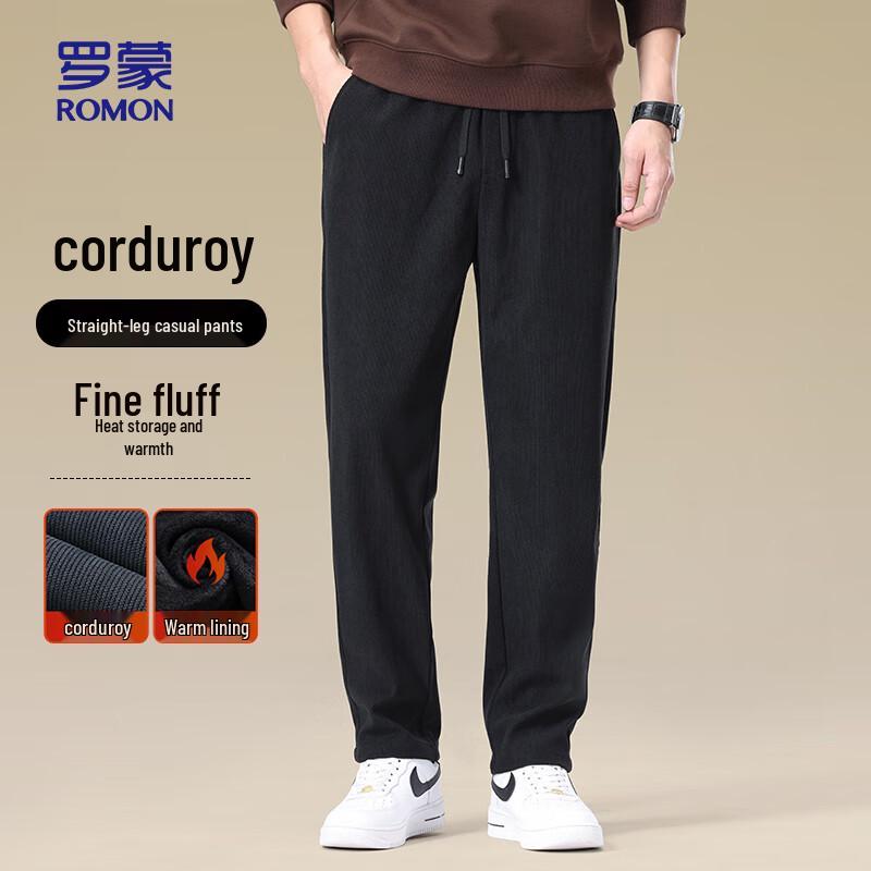 ROMON Men's Straight-Leg Warm Casual Pants