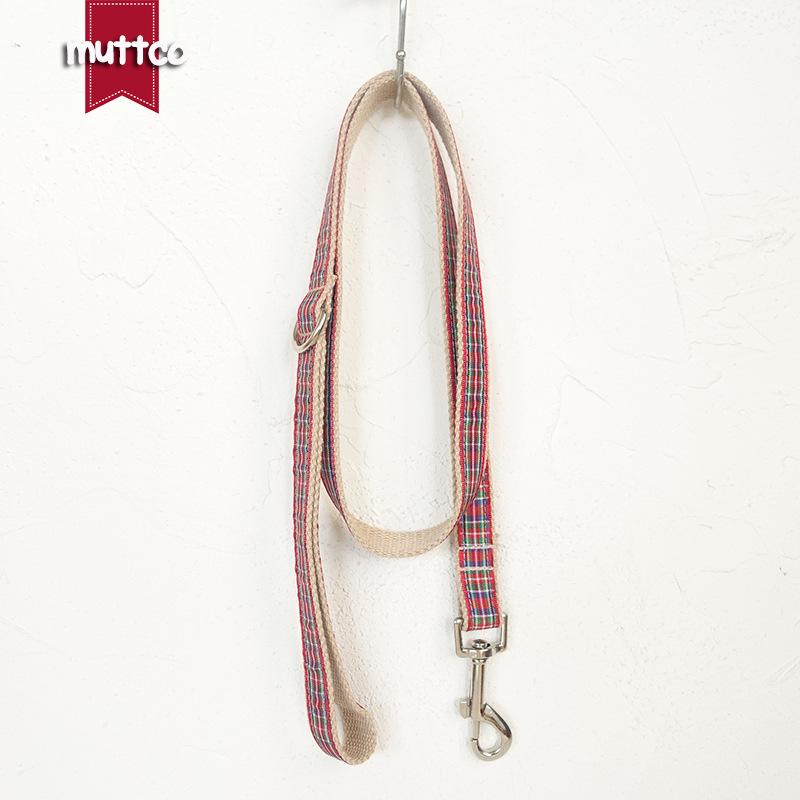 MUTTCO Red Plaid Dog Leash - High Quality for Small/Medium Dogs (UDL-012) S