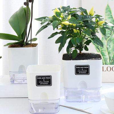 Selbstbewässernder Blumentopf mit magnetischem Adsorptionsdesign, Kunststofftopf, automatischer Bewässerungstopf für alle Zimmerpflanzen, Sukkulenten,
