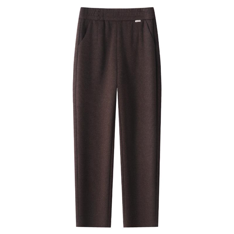 

2024 Женские абрикосовые шерстяные брюки гаремы - Осень/Зима Прямого кроя, стиль сигареты, длина девять точек 4XL