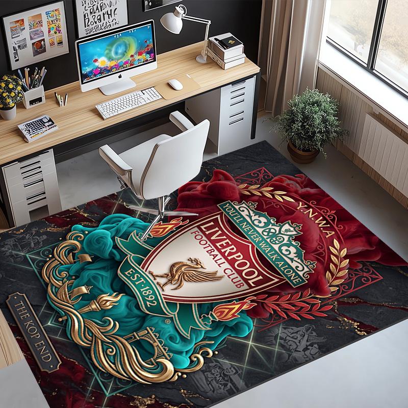 Liverpool Football Club Pattern Rug, Indoor/Outdoor Mat, for Picnic, Gameroom, Bedroom, Office, Living Room, Home Decor Carpet, Birthday Gift