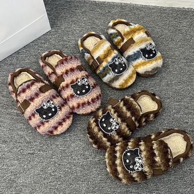 Cute Cartoon Kitten Bag Head Slippers Women's 2025 Autumn and Winter Comfortable and Warm Bag Head Slippers