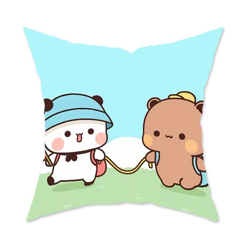 Cute Cartoon Pillow Decorative Sofa Living Room Cushion Bedroom Cartoon Pattern Pillow Back Pillow Lumbar Pillow Case