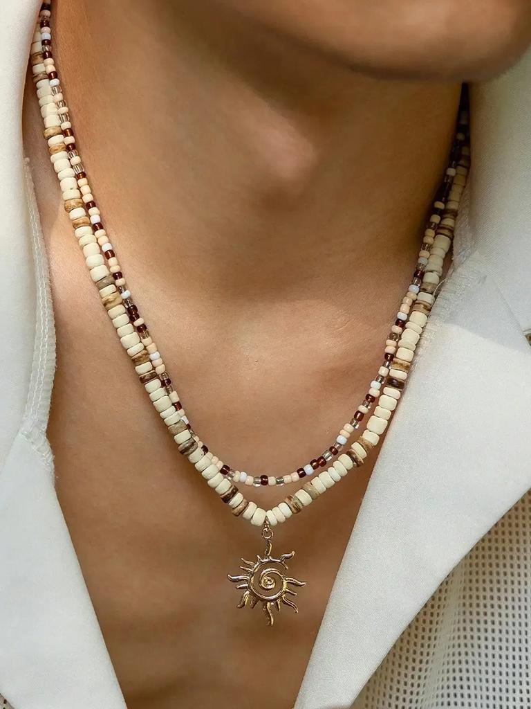 Baroque Hand-woven Simulated Pearls Cute Flowers Colorful Beaded Short Clavicle Chain Choker Necklace for Women Girls