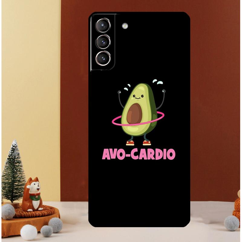 Cute Cartoon Avocado Fitness Case For Samsung Galaxy S24 S26 Ultra S21 S22 S20 S23 S25 Ultra S10 Plus S25 FE Cover Funda