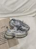 Mesh breathable silver dad shoes girl 2025 autumn new thick-soled versatile thin super fire sports casual shoes