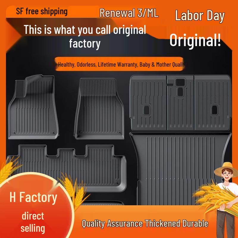 New Version TPE Floor Mats for Tesla Model 3/Y - Full Set, Surround Design