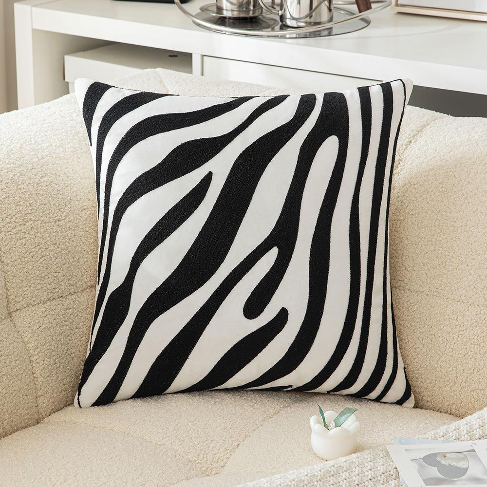 Geometrischer Stickerei Kissenbezug Mittel Leichter Luxus Wohnzimmer Sofa Kissenbezug Handtuchstickerei Design Musterzimmer Dekoration