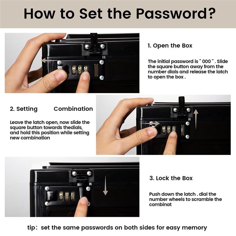 ABWR-Large Lock Boxes For Personal Items, Medicine Lock Box With Code15.3X11x8.6In Combination Lockable Storage Box