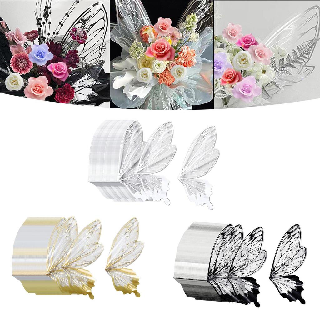 Hochwertige Plastik Blumenverpackungspapiere Schmetterlingsflügel Kreative Straußverpackung für Floristenbedarf und Eventdekoration