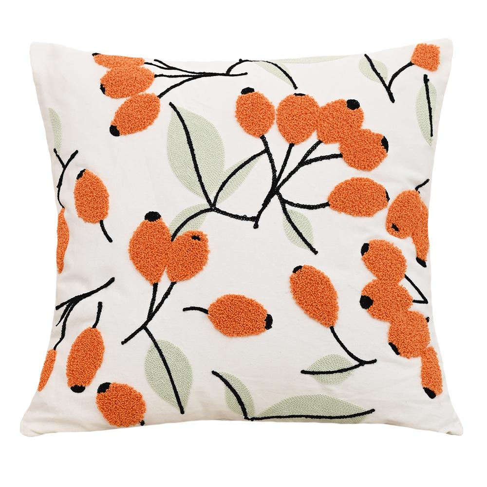 Buynow Floral Embroidered Pillowcase45X45Cm Vintage Pastoral Living Room Sofa Cushion Cover Home Bedroom Decor Cojines Para Sala