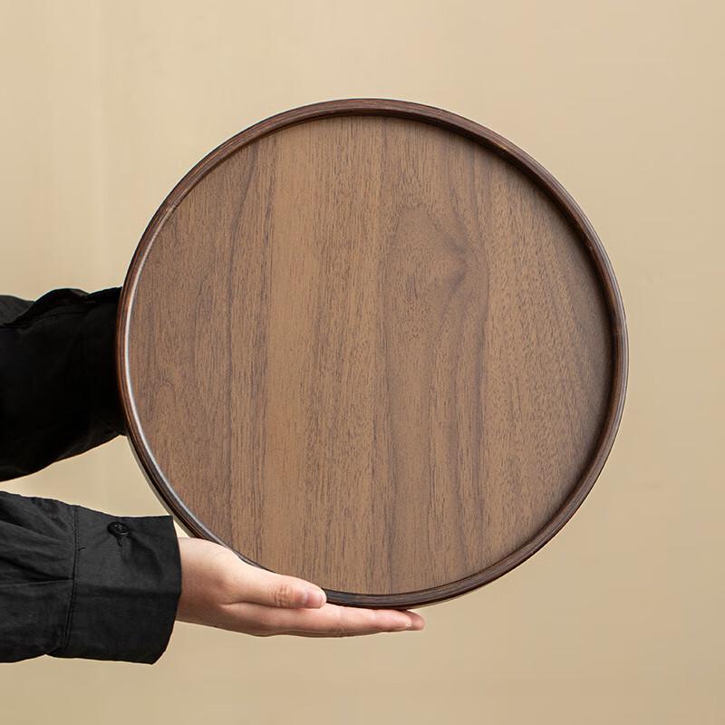Runder Mehrzweck-Tablett aus Walnussholz
